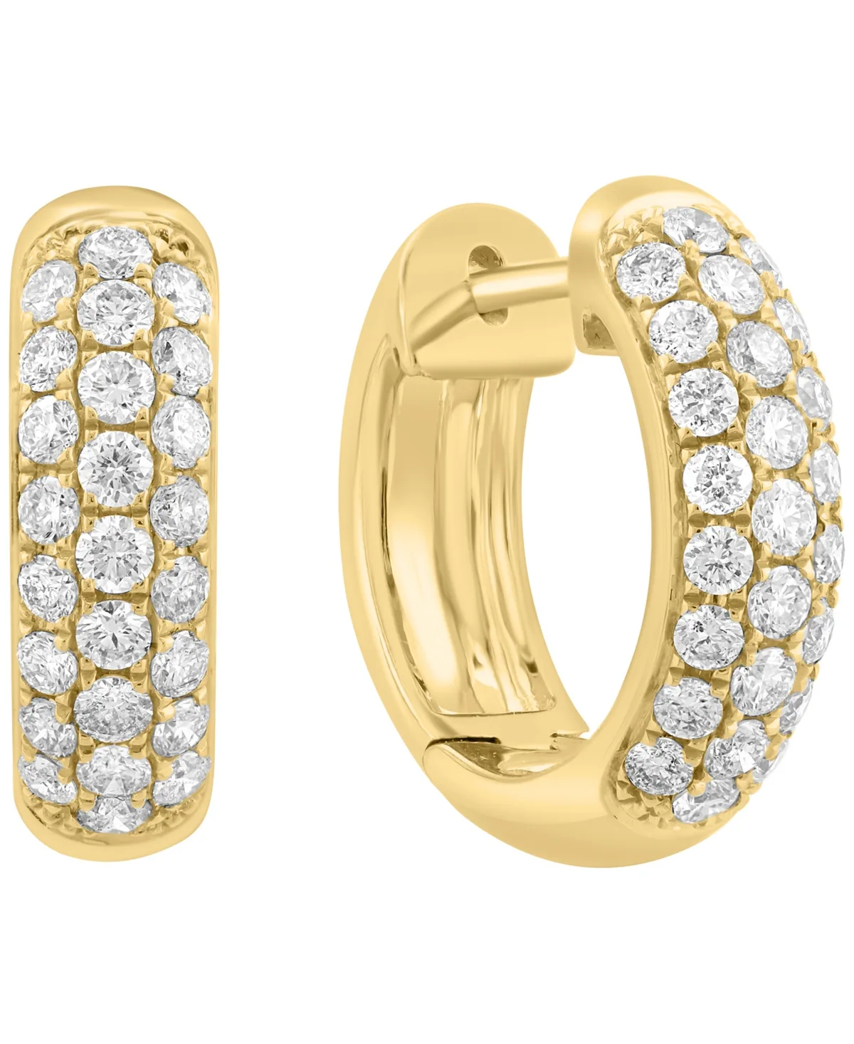 Round Diamond Huggie Earrings (1 ct. t.w.) in 14k Yellow Gold