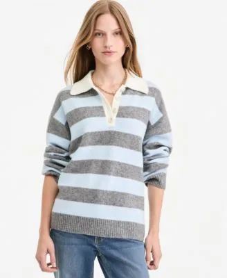 Long Sleeve Polo Sweater by On 34th