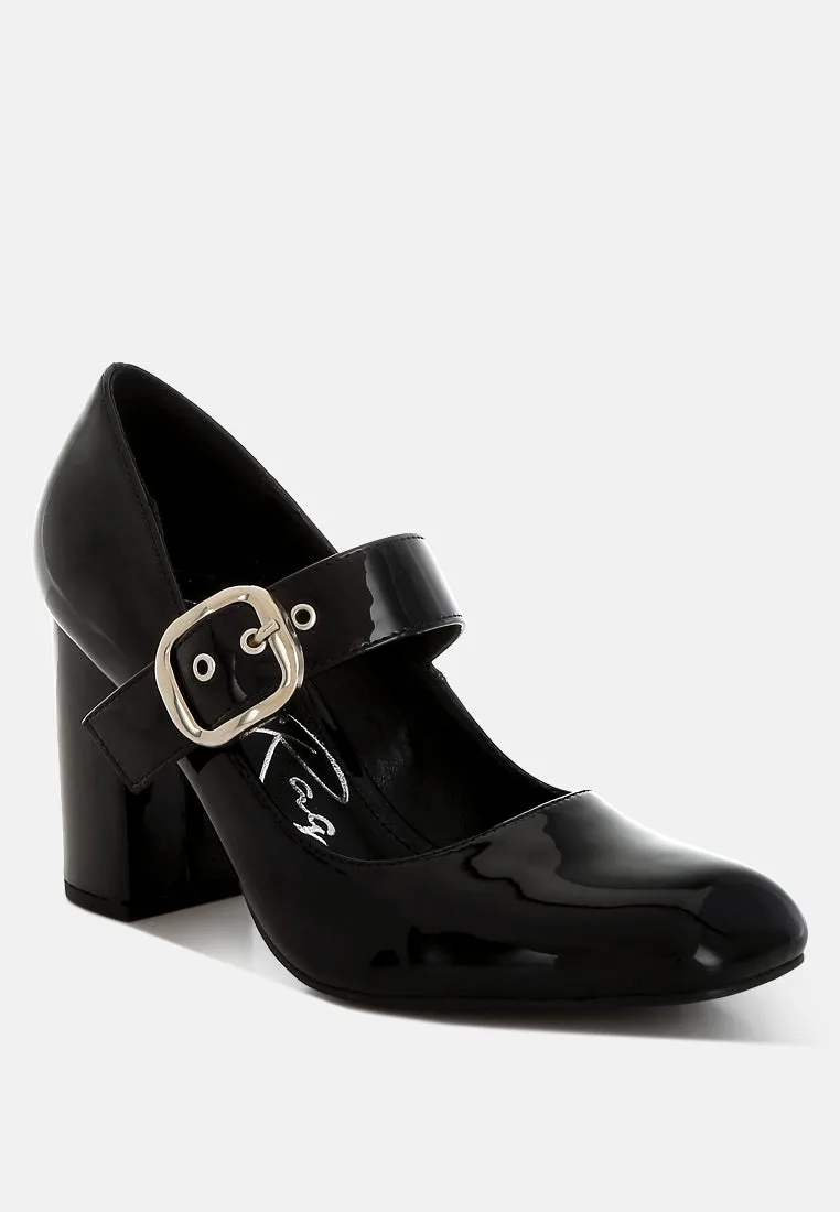 Primula Block Heel Mary Jane Sandals by London Rag