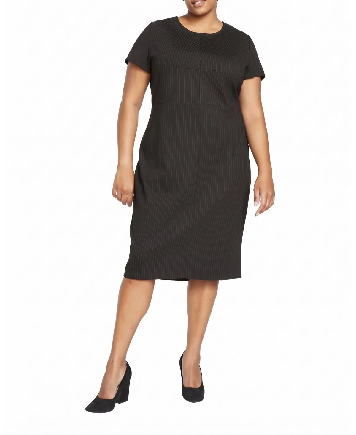 Executive Short-Sleeve Ponte Dress