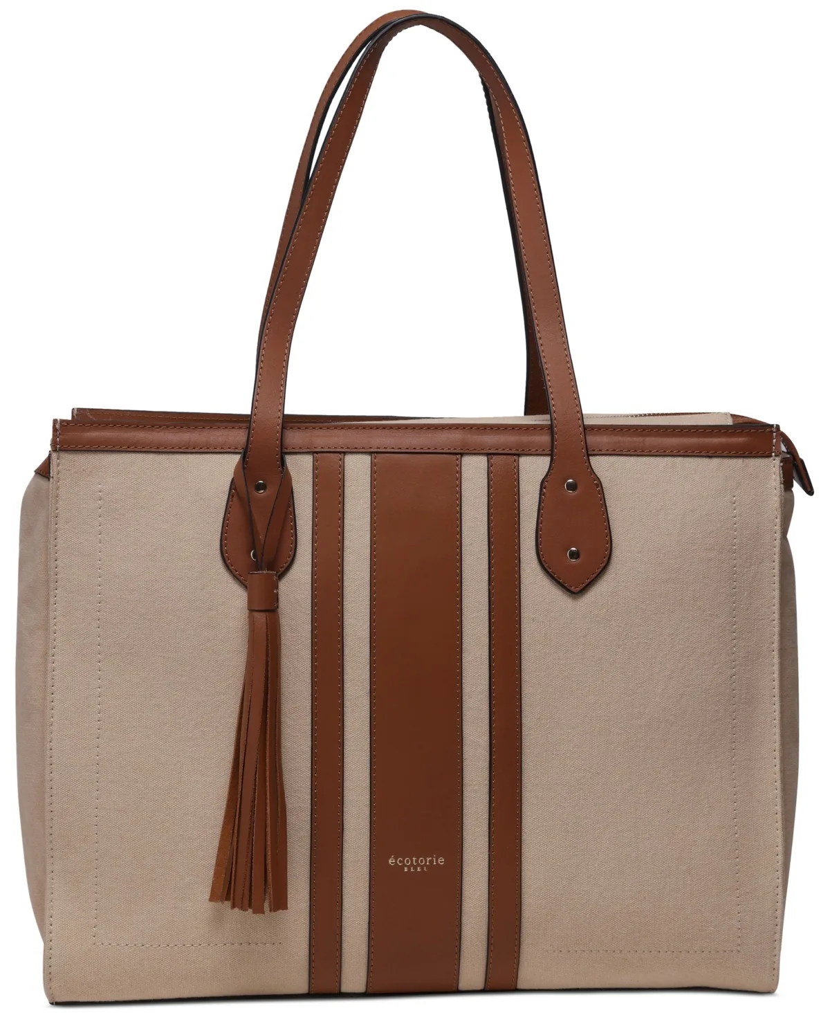 Springhill Canvas and Leather Zip Tote by Ecotorie