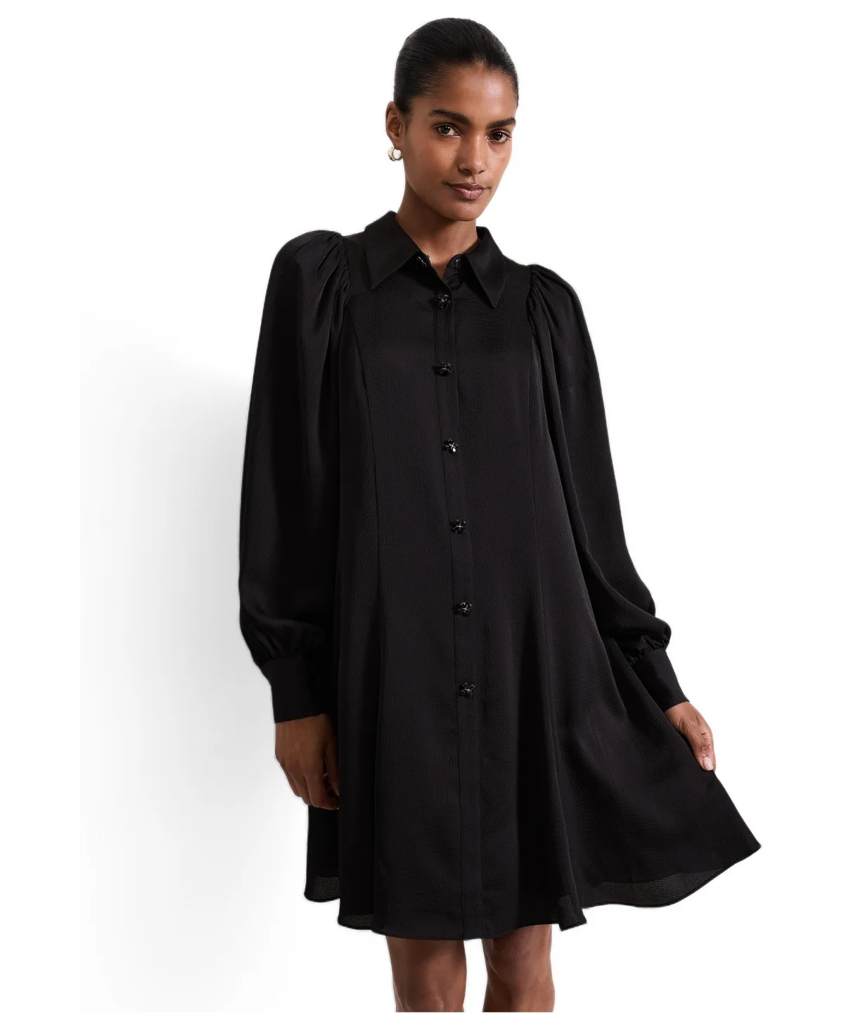 Tila Puff-Sleeve Embellished Shirt Dress by Phase Eight