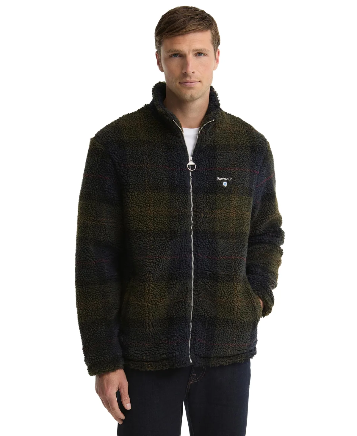 Tartan Fleece Sherpa Full-Zip Jacket by Barbour