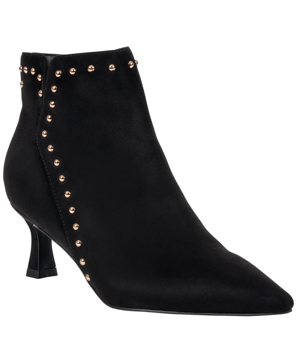 Ivette Faux Suede Kitten-Heel Pointed-Toe Studded Bootie by Gc Shoes