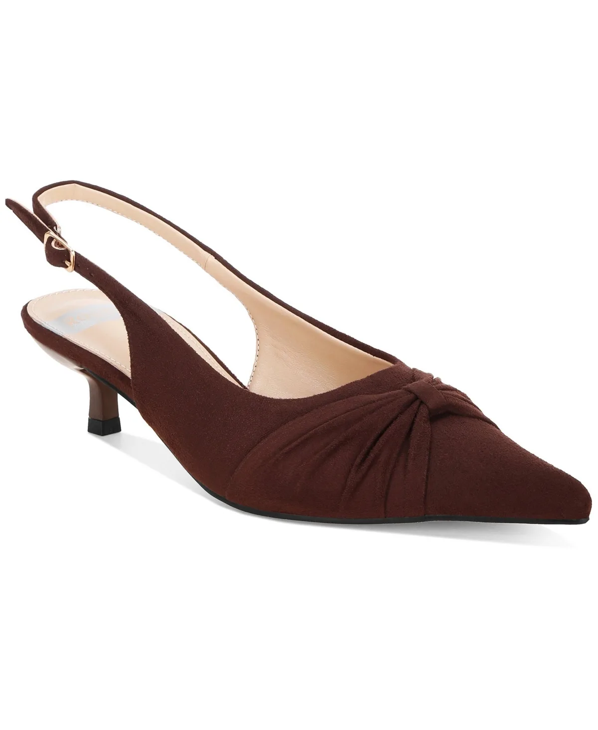 Salvia Kitten-Heel Pointed-Toe Slingback Pumps by Rag & Co