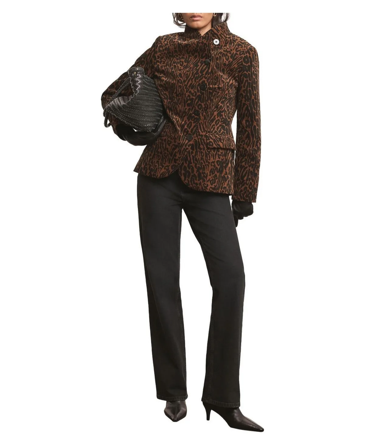 High Neck Printed Velvet Jacket by Mint Velvet