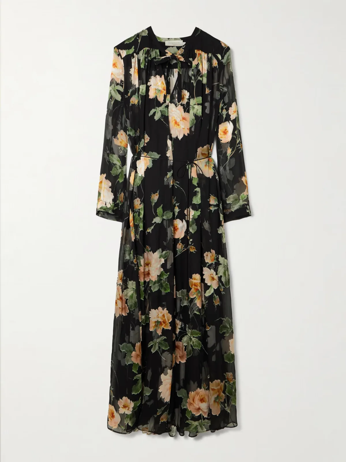 - Luna Belted Gathered Floral-print Devoré-chiffon Midi Dress -