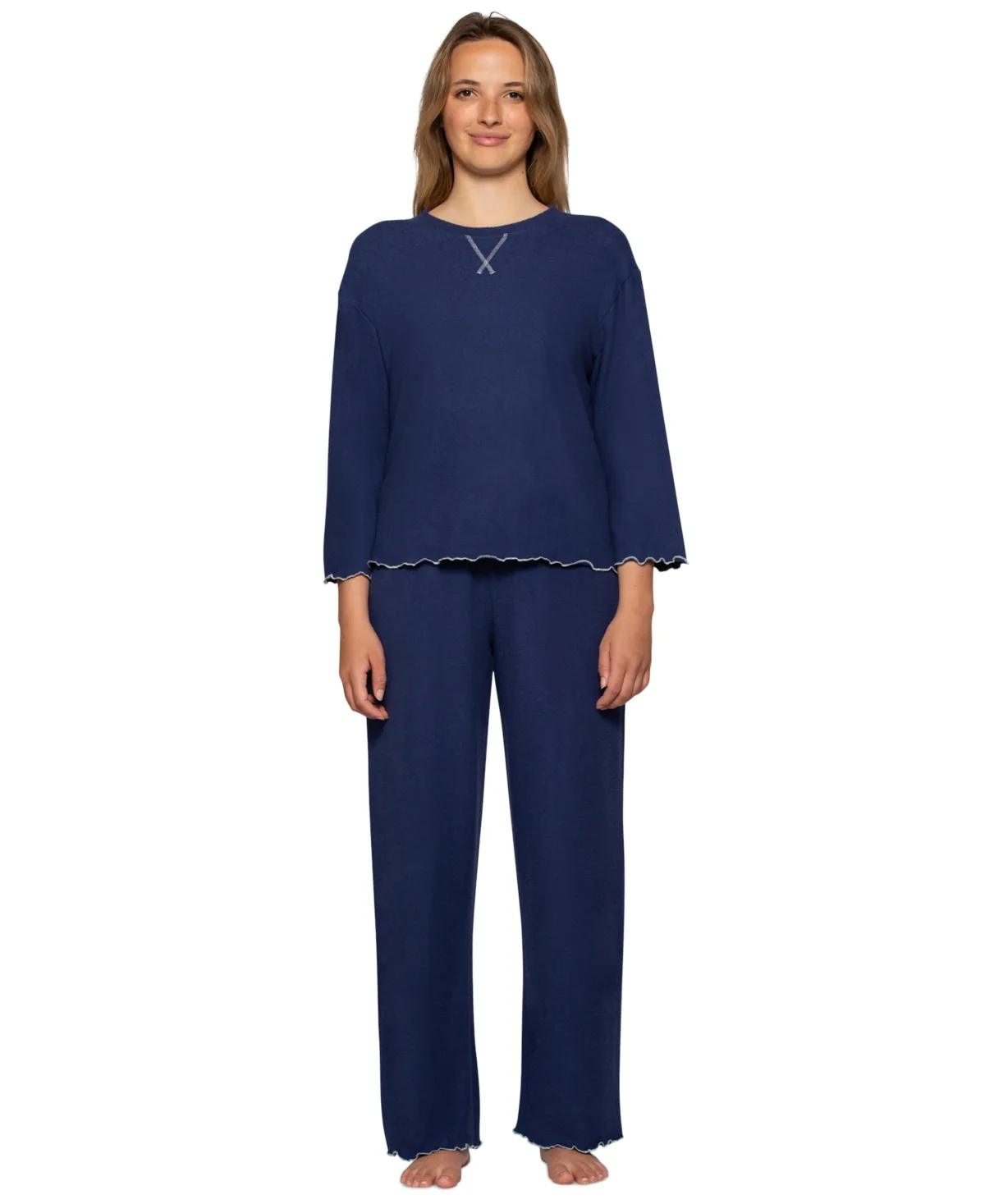 Cloud Knit 3/4-Bell Sleeve Elastic Waistband Top and Pants, 2-Piece Set by HUE