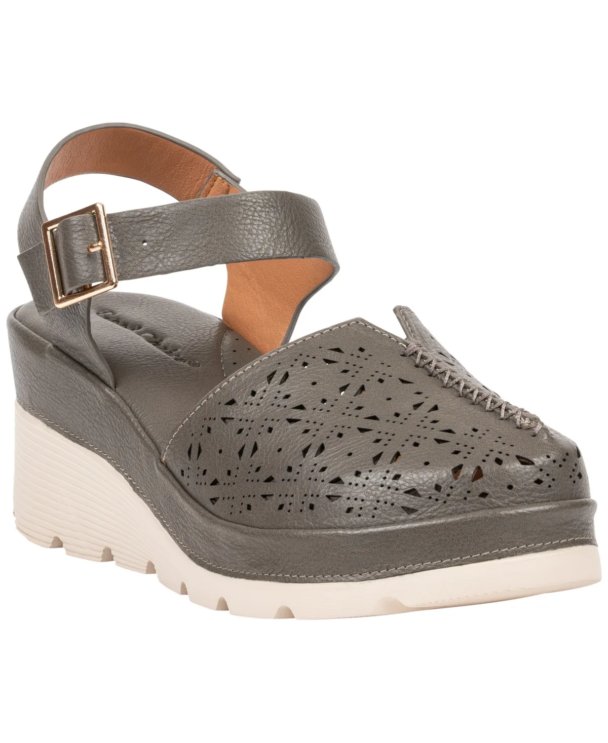 Carmel Laser-Cut Wedge Pumps by Gc Shoes