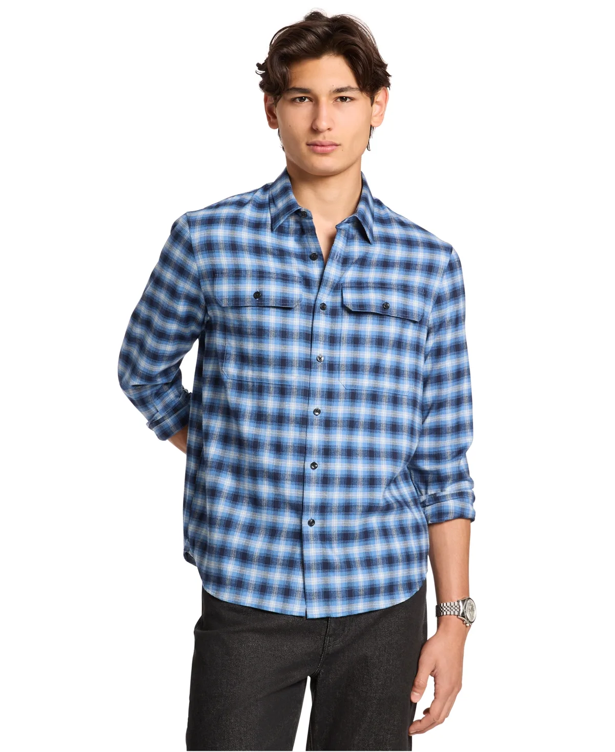 Plaid-Print Brushed Cotton-Twill Shirt by MICHAEL Michael Kors