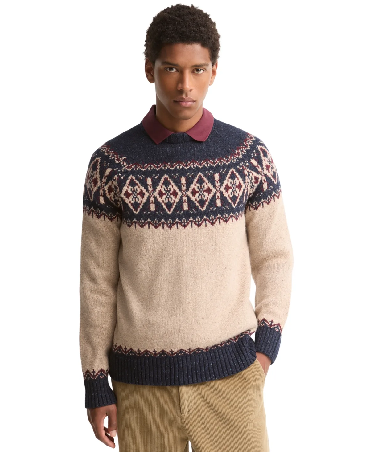 Tisbury Fair Isle Wool-Blend Crewneck Sweater by Barbour