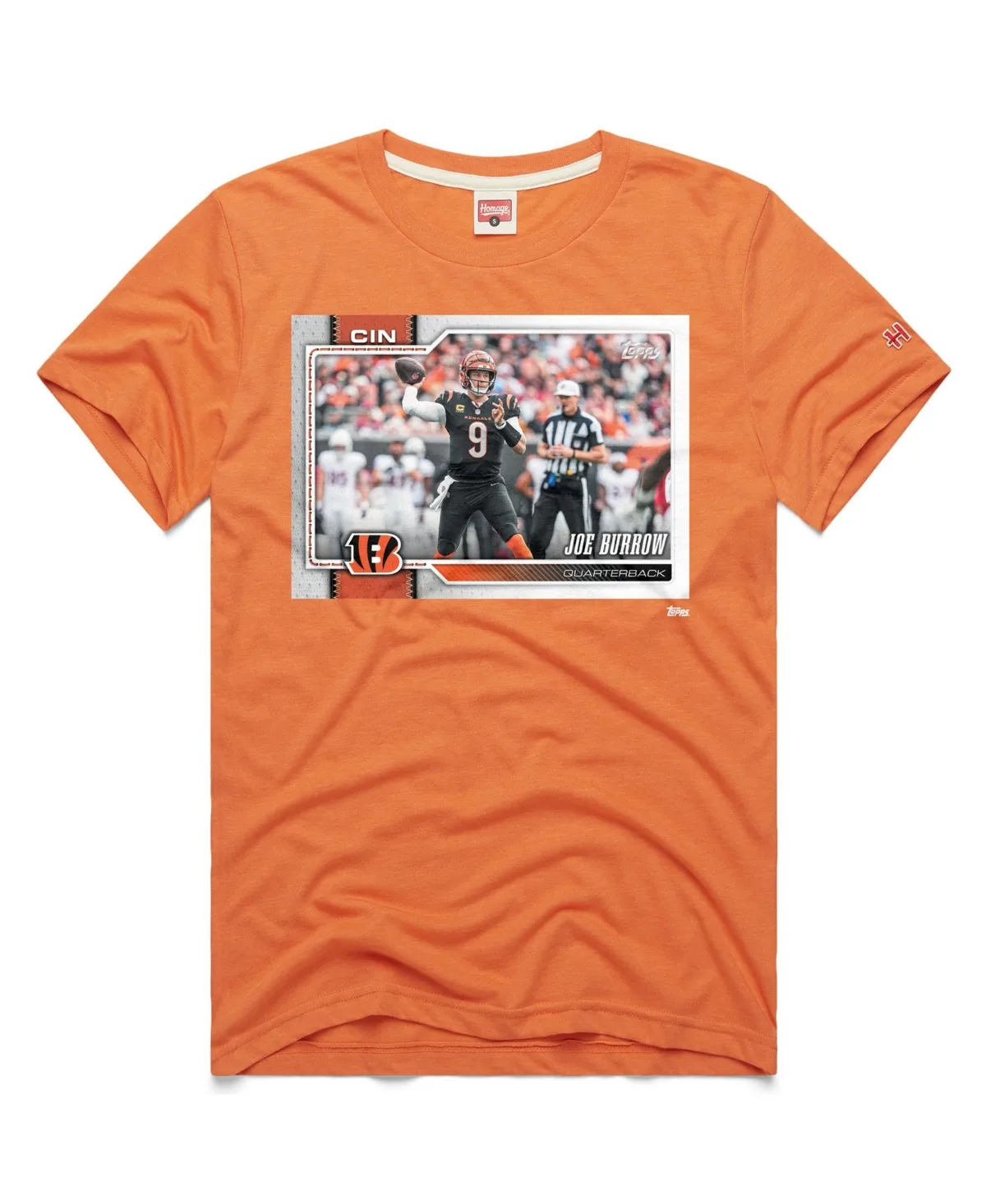 Joe Burrow Cincinnati Bengals NFL Topps Trading Card Tri-Blend T-Shirt by Homage