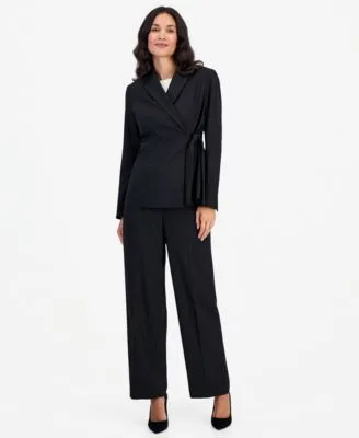 Peak Lapel Wide Leg Classic Fit Jacket Pants 2 Piece Set