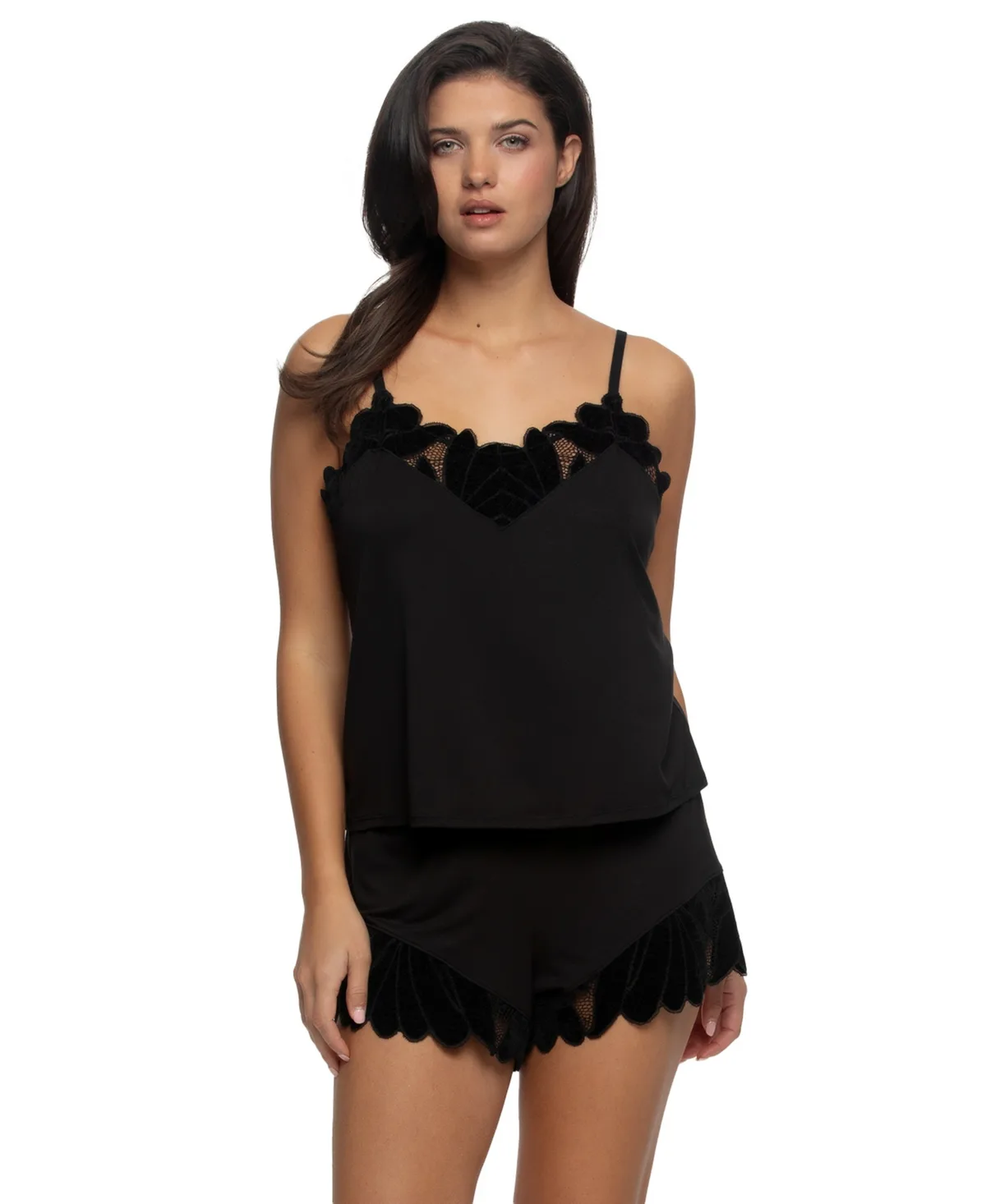 V-Neck Sleeveless Top and Shorts, 2-Piece Set by Felina
