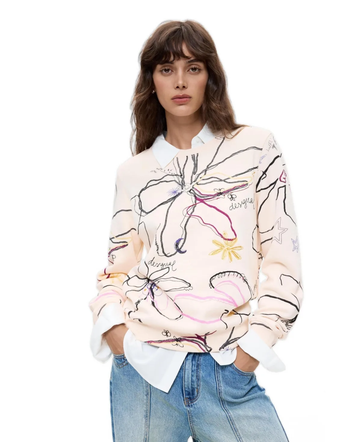 Floral Print Sweatshirt by Desigual