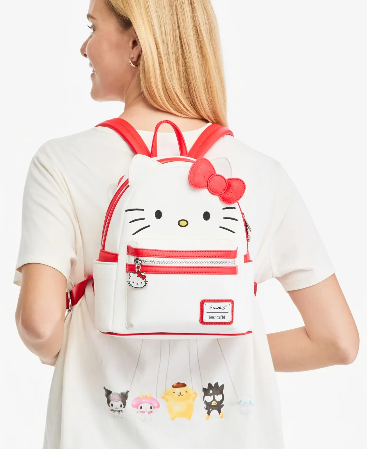 Hello Kitty and Friends Mini Faux Leather Adjustable-Strap Backpack by Loungefly