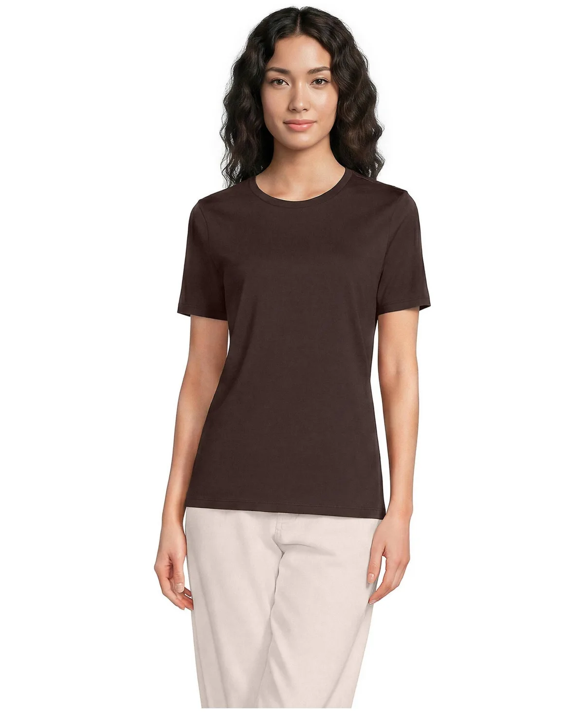 Relaxed Supima Cotton Short Sleeve Crewneck T-Shirt by Lands' End
