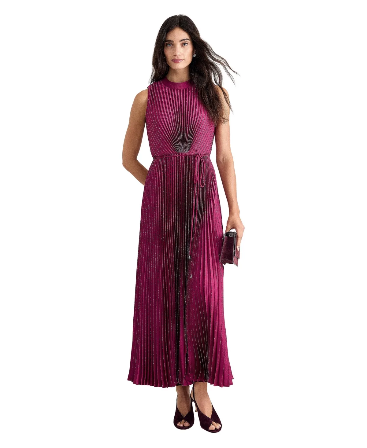 Simara Pleated A-Line Midi Dress by Phase Eight