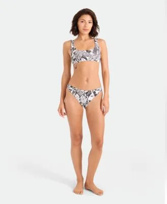 Tropical Print Reversible Scoop Neck Bikini Top Mid Rise Bottoms by Volcom