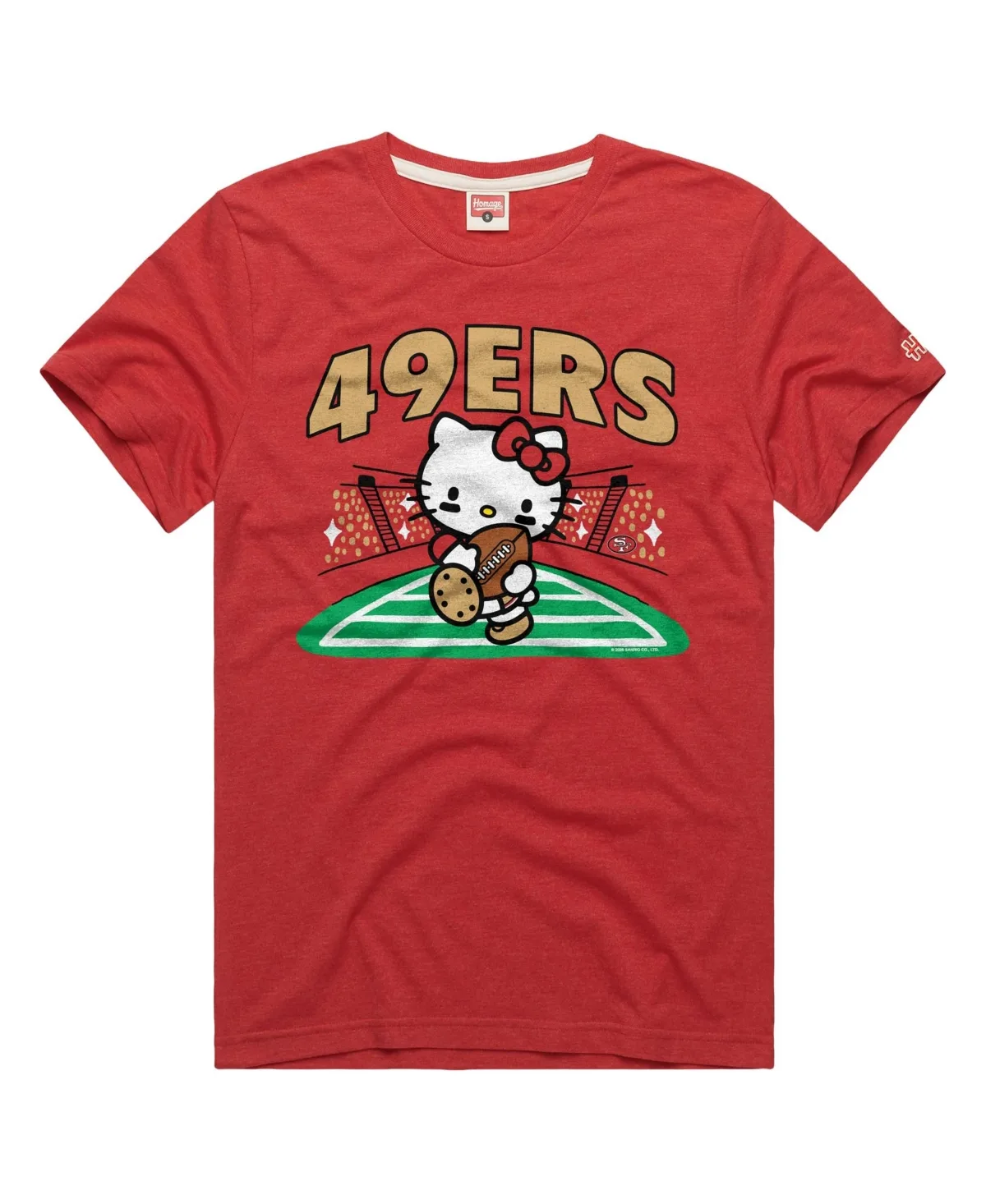 Homage Scarlet San Francisco 49ers x Hello Kitty Triblend T-Shirt by Homage