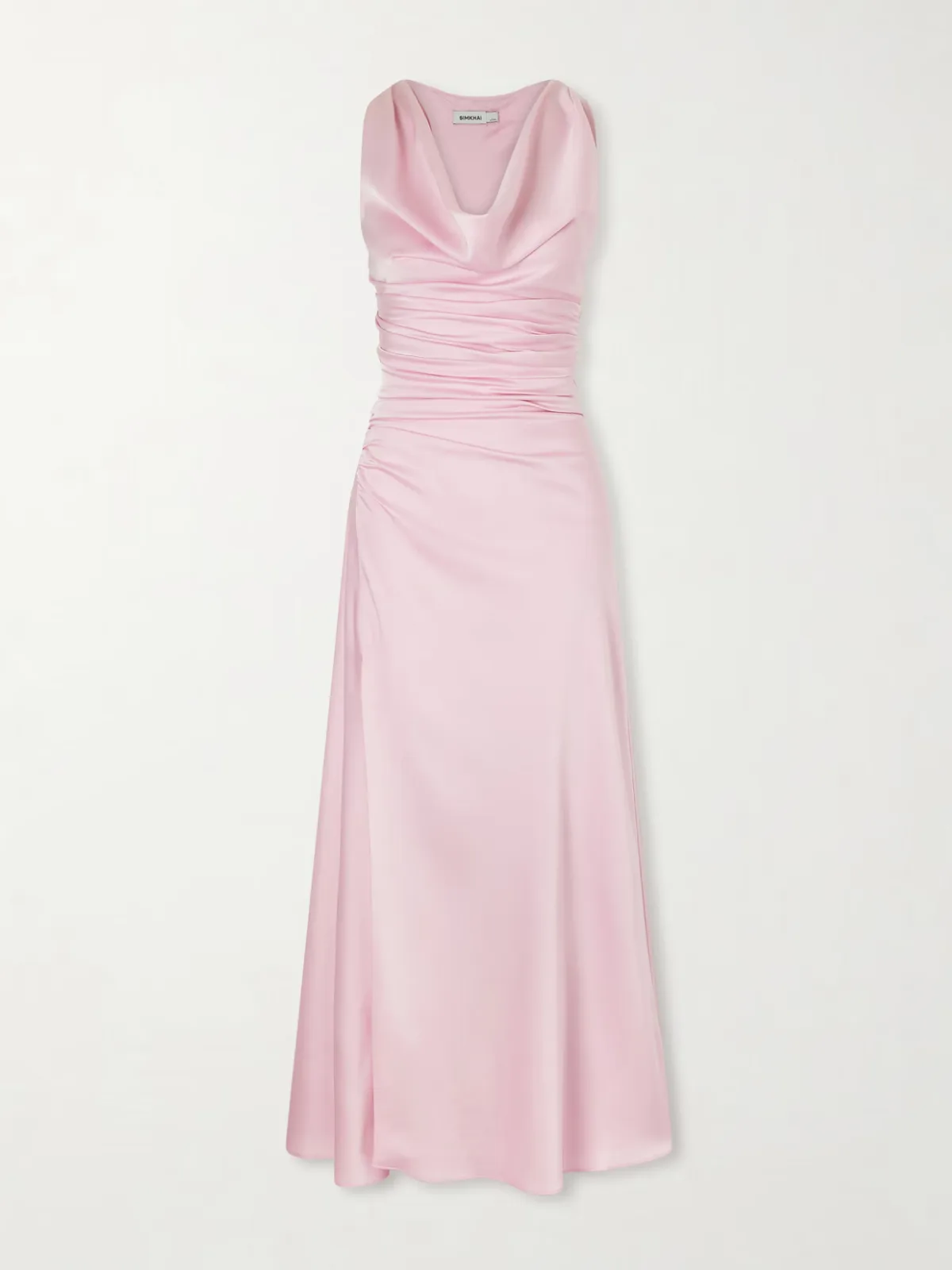 - Melaney Draped Gathered Satin Gown -