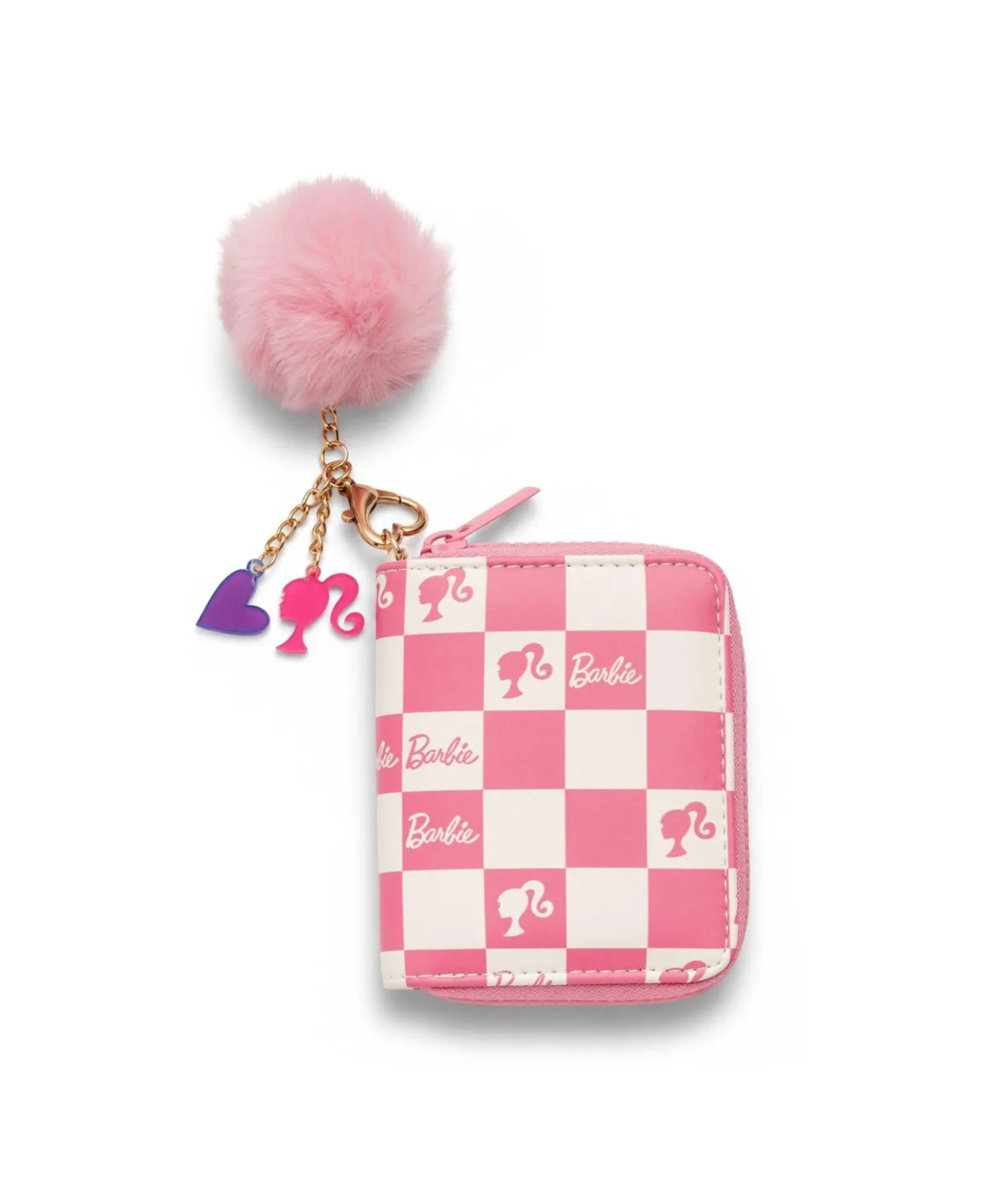 Barbie Checkered Zip Wallet with Pom Charm by Barbie