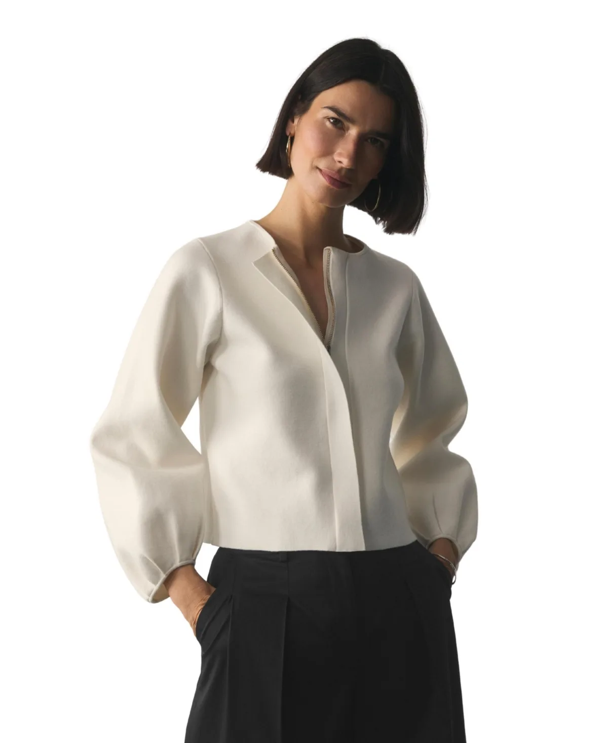 Candela Wool Blend Zip Up Jacket by The Fold