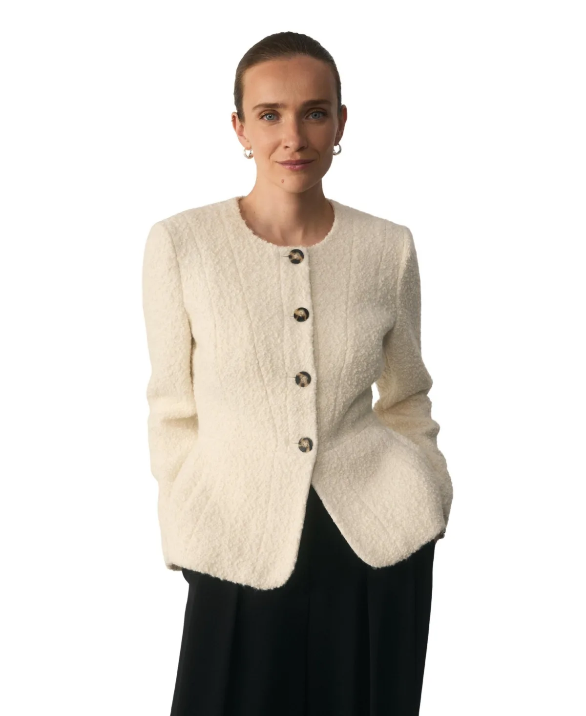 Sunbury Boucle Collarless Blazer