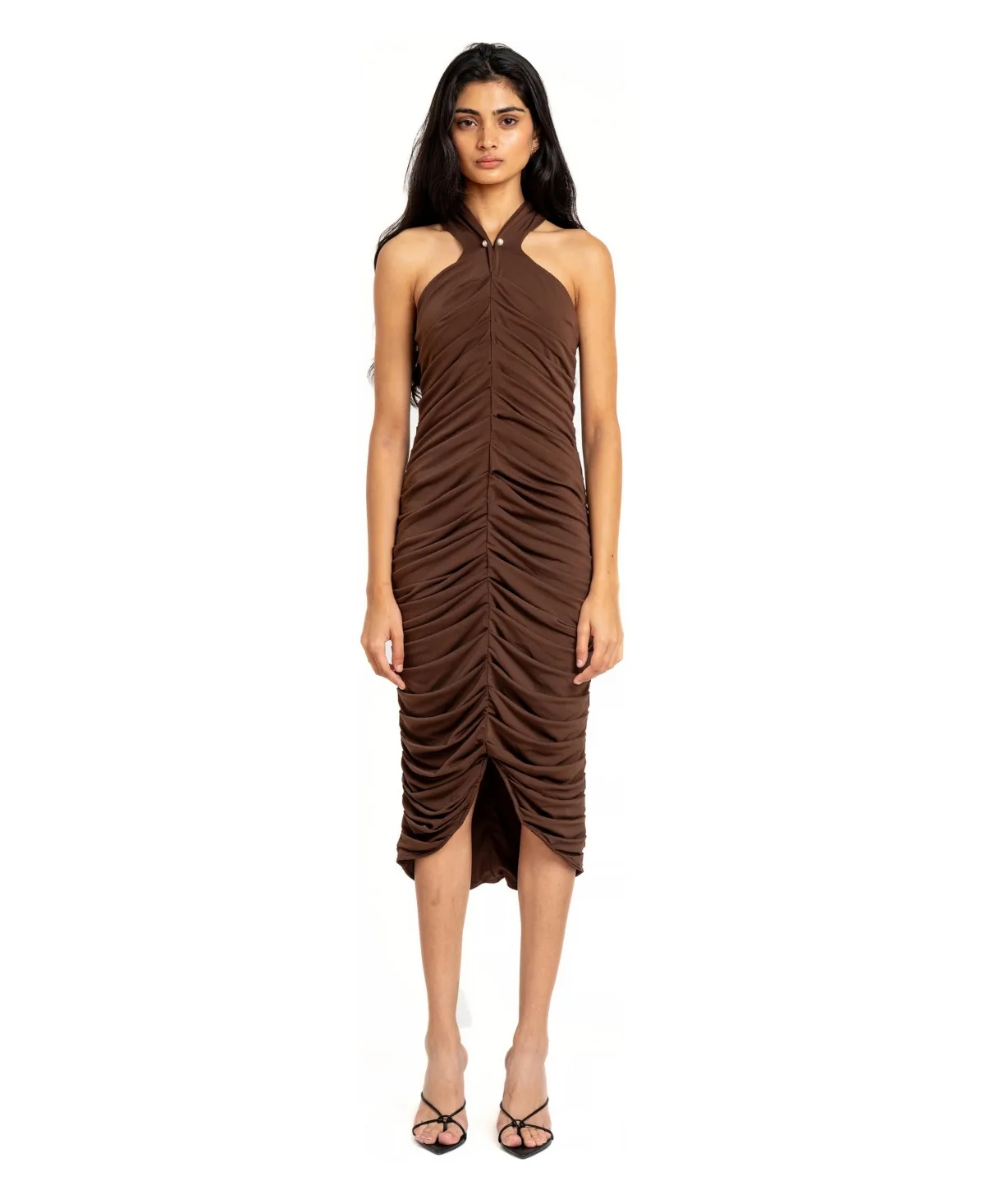 Sonora Y-Neckline Imitation Pearl Detail Dress by Torn by Ronny Kobo