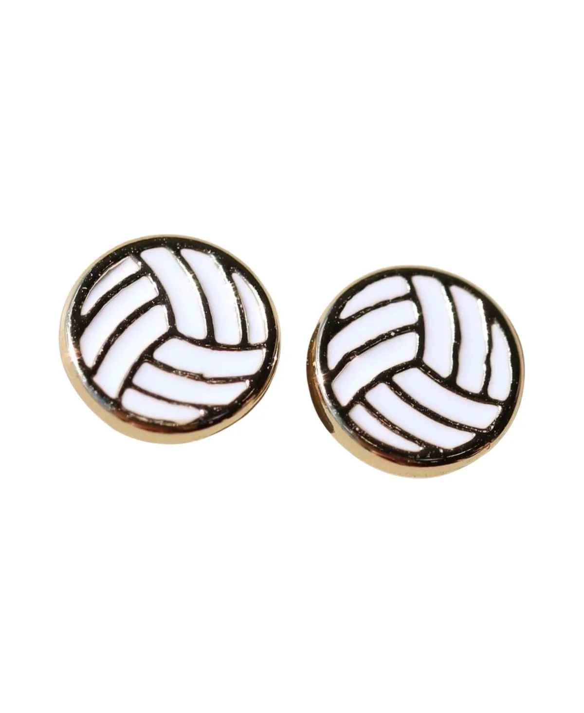 Gold-Tone Volleyball Stud Earrings by Nickel & Suede