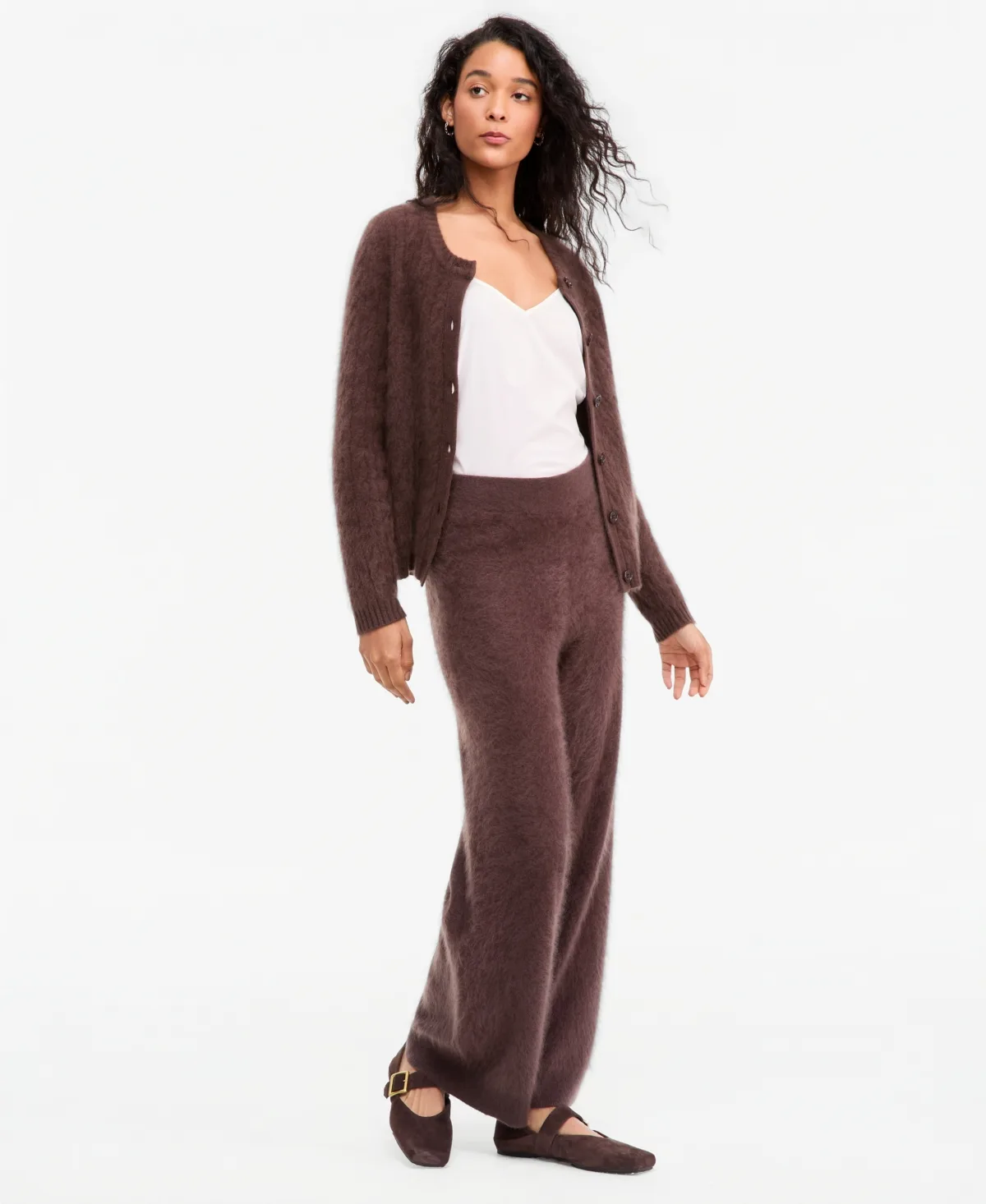 100% Cashmere Cozy Brushed Wide-Leg Pull-On Pants by Charter Club