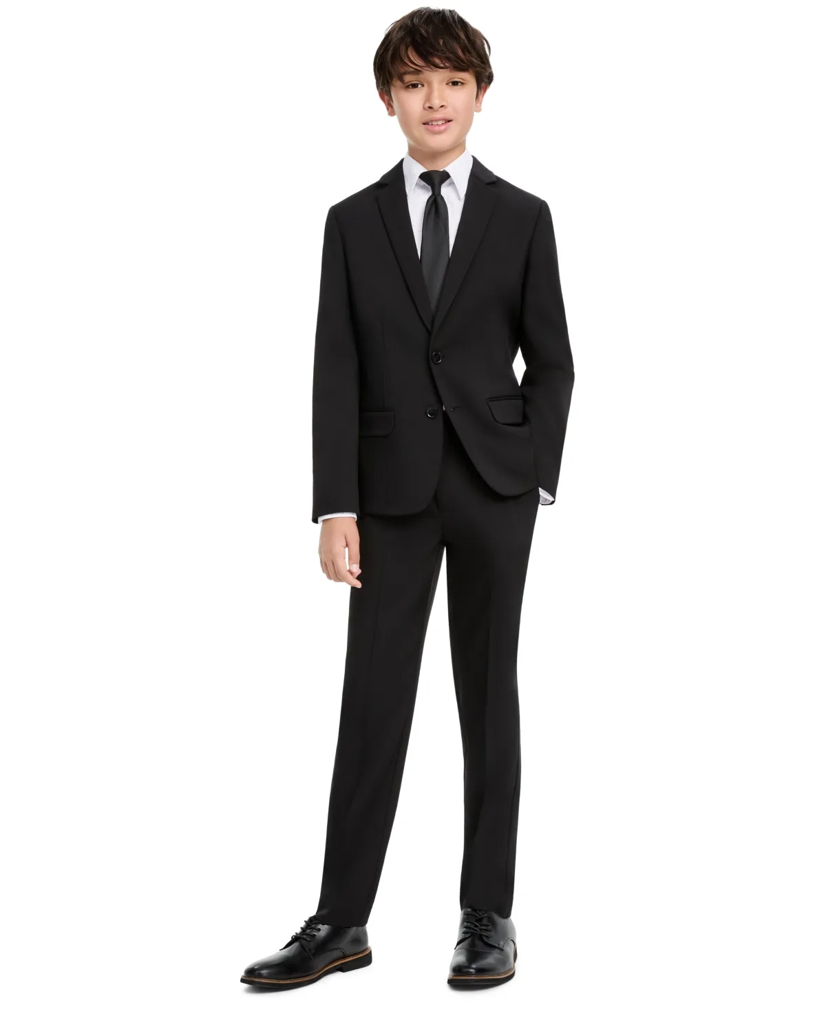 Sharkskin Formal Jacket, Pants, Dress Shirt and Tie, 4-Piece Set by Kenneth Cole