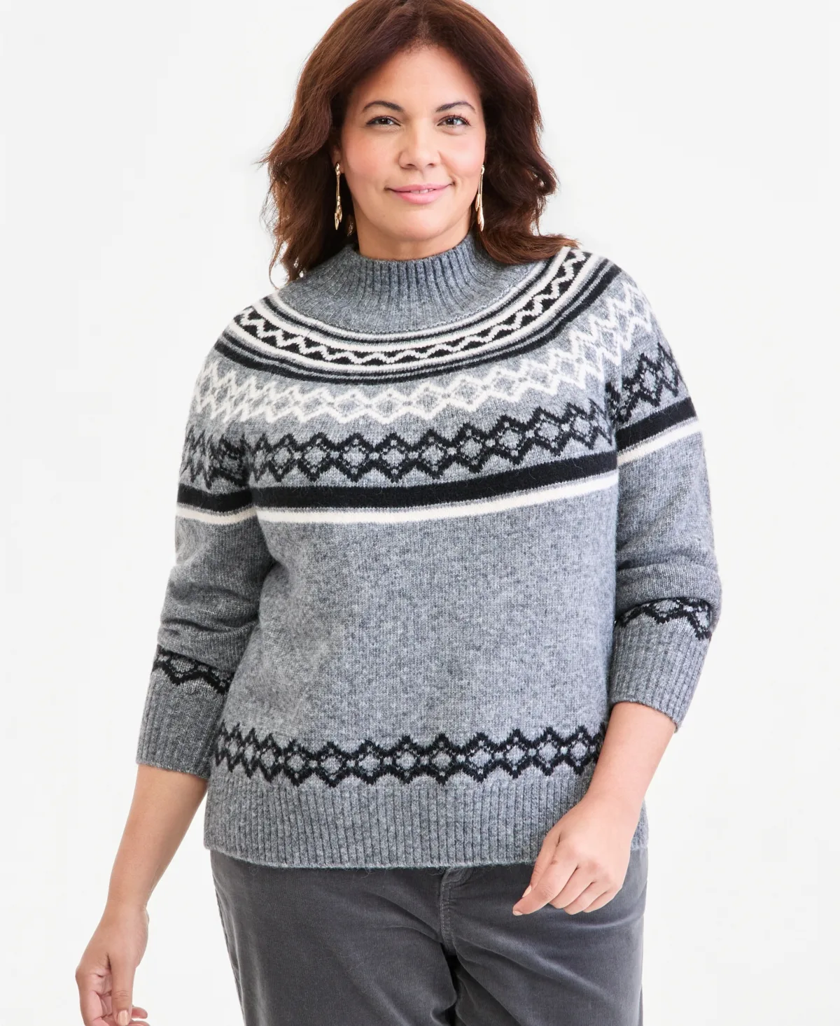 Fair Isle Mockneck Sweater by Style & Co