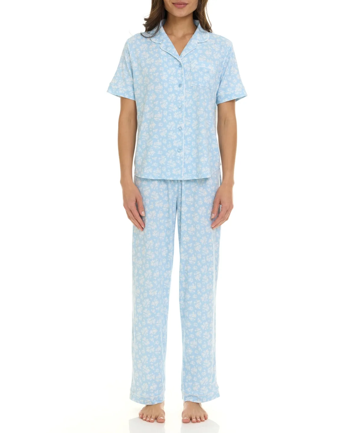 Short-Sleeve Top and Pajama Pants, 2-Piece Set