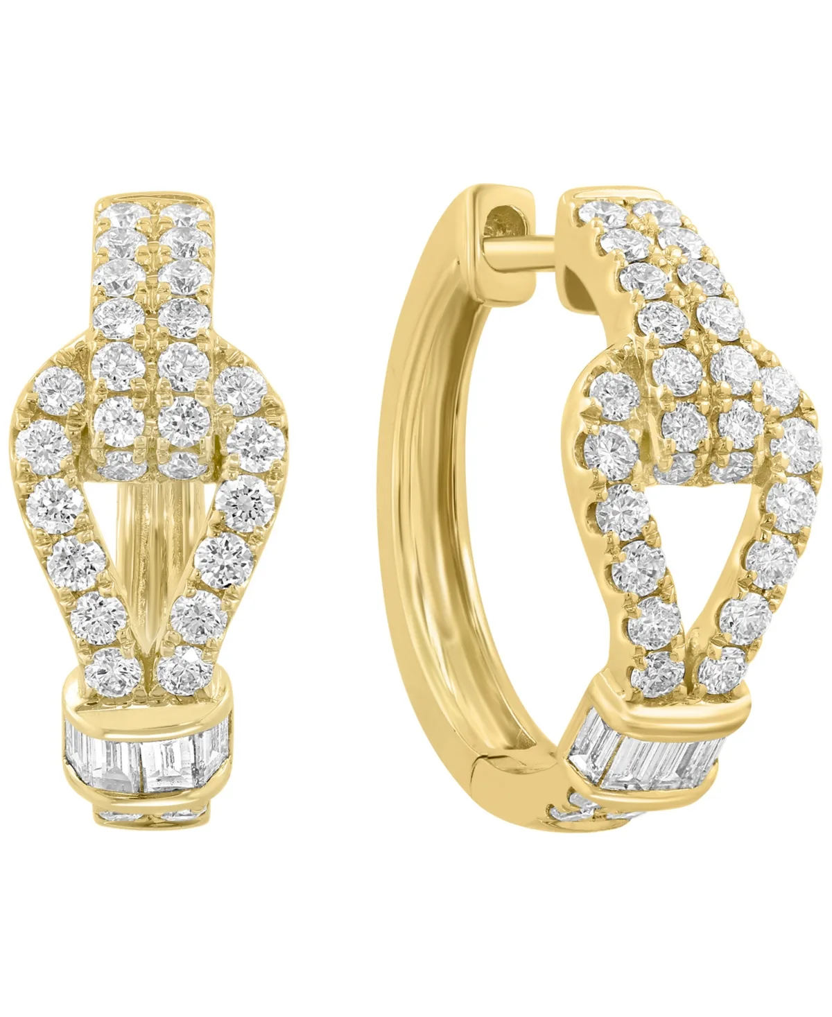 Round Diamond Huggie Earrings (3/4 ct. t.w.) in 14k Yellow Gold by Effy Collection