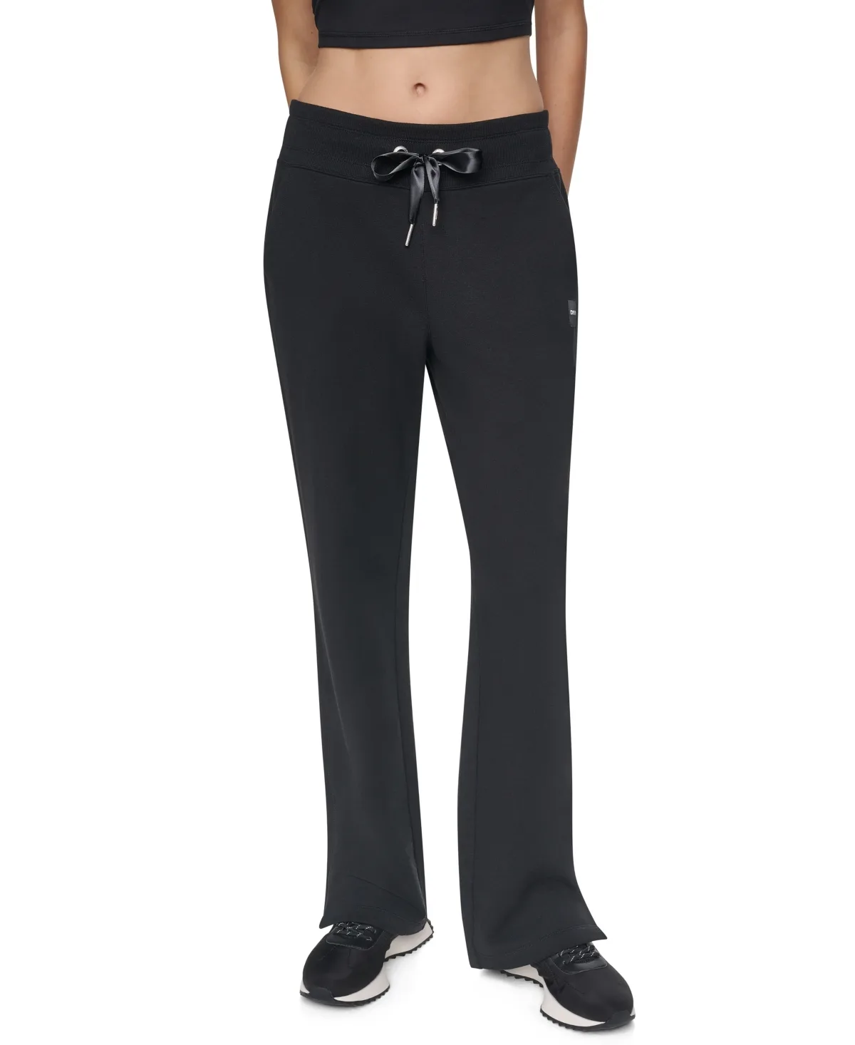 Satin Ribbon Mid-Rise Relaxed-Fit Track Pants