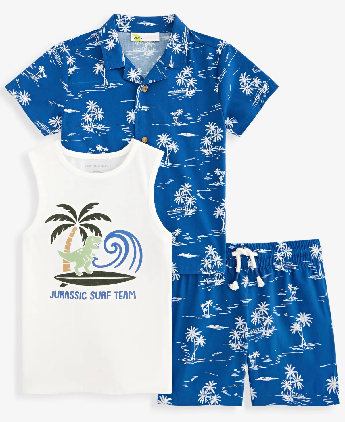 Button-Down Shirt, Tank Top and Shorts, 3-Piece Set by Epic Threads