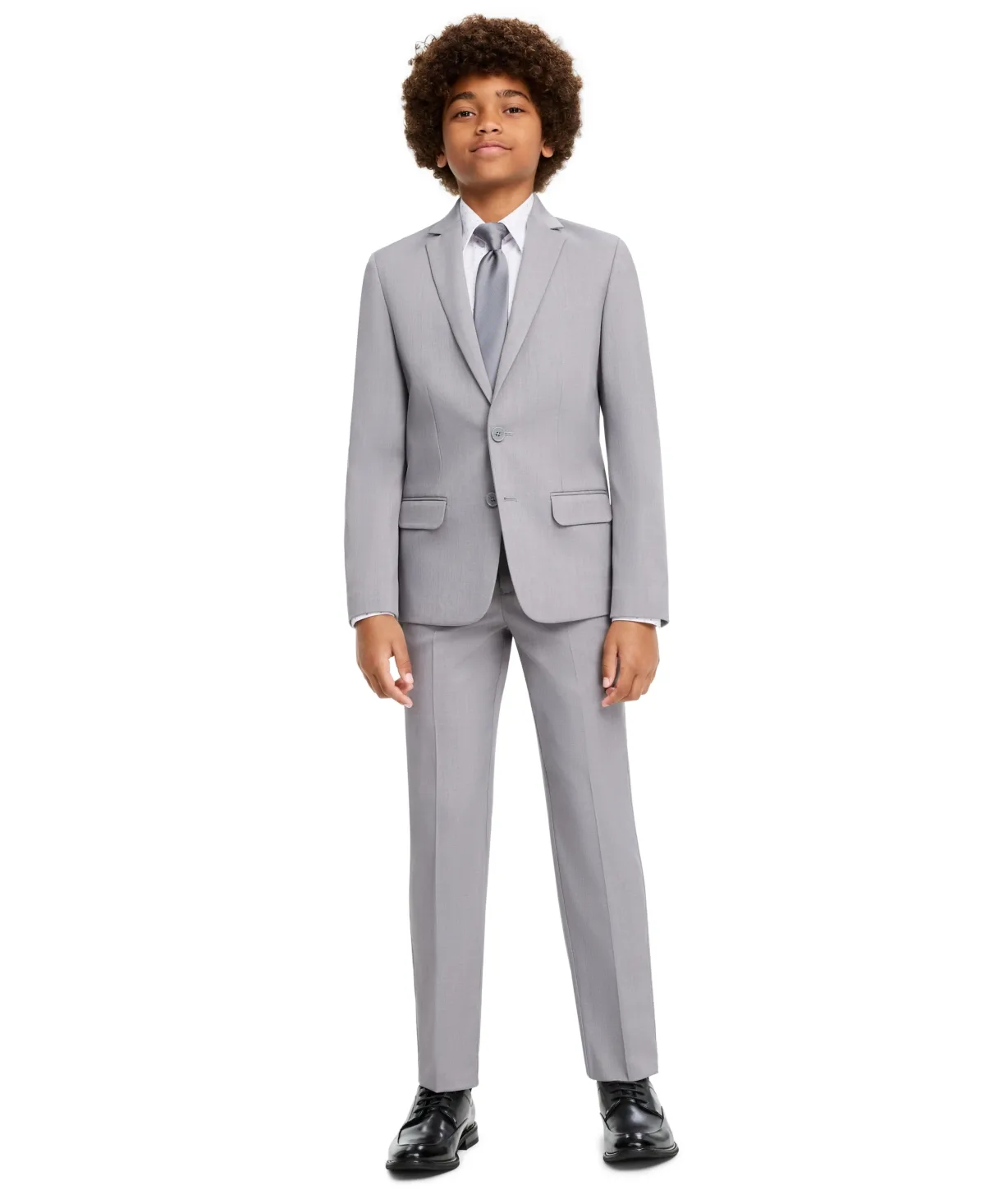 Sharkskin Suit Set, Jacket, Pants, Dress Shirt and Tie, 4-Piece Set by Kenneth Cole
