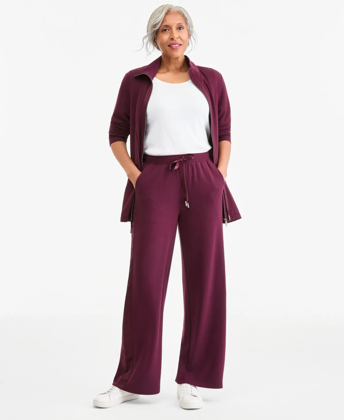 LuxLounge French Terry Wide-Leg Sweatpants