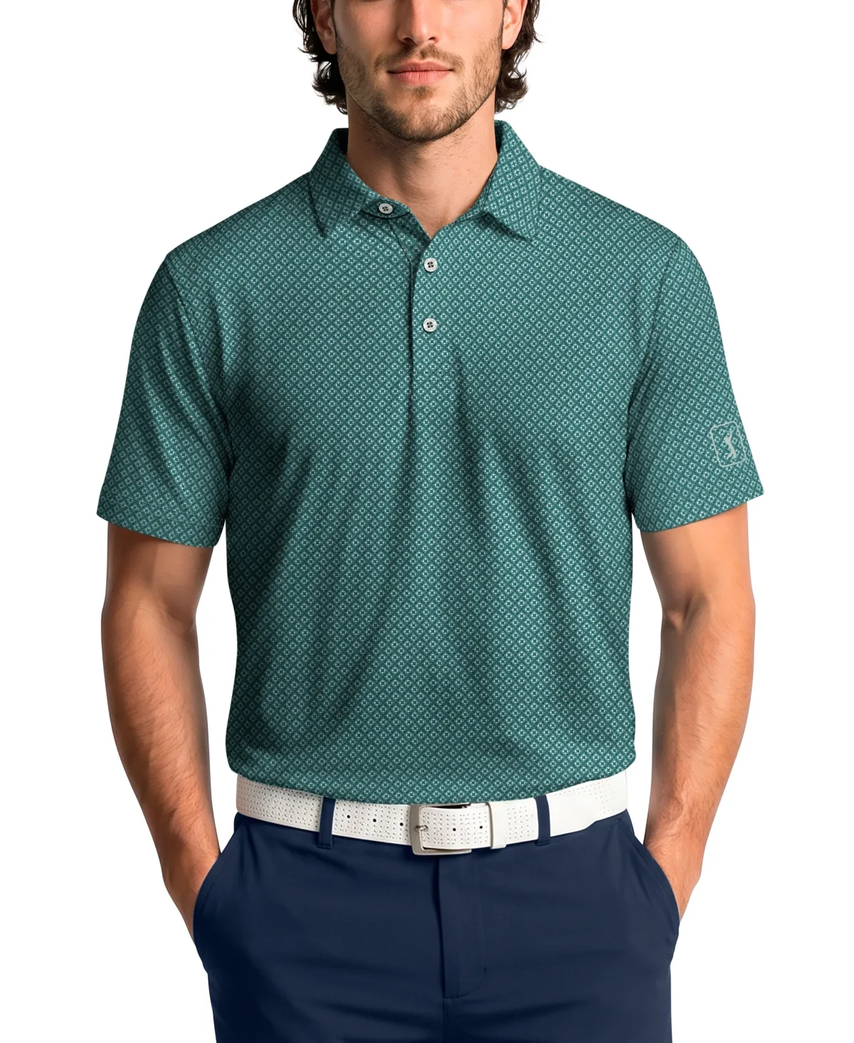 Essential Geo Printed Regular-Fit Polo Shirt by Pga Tour