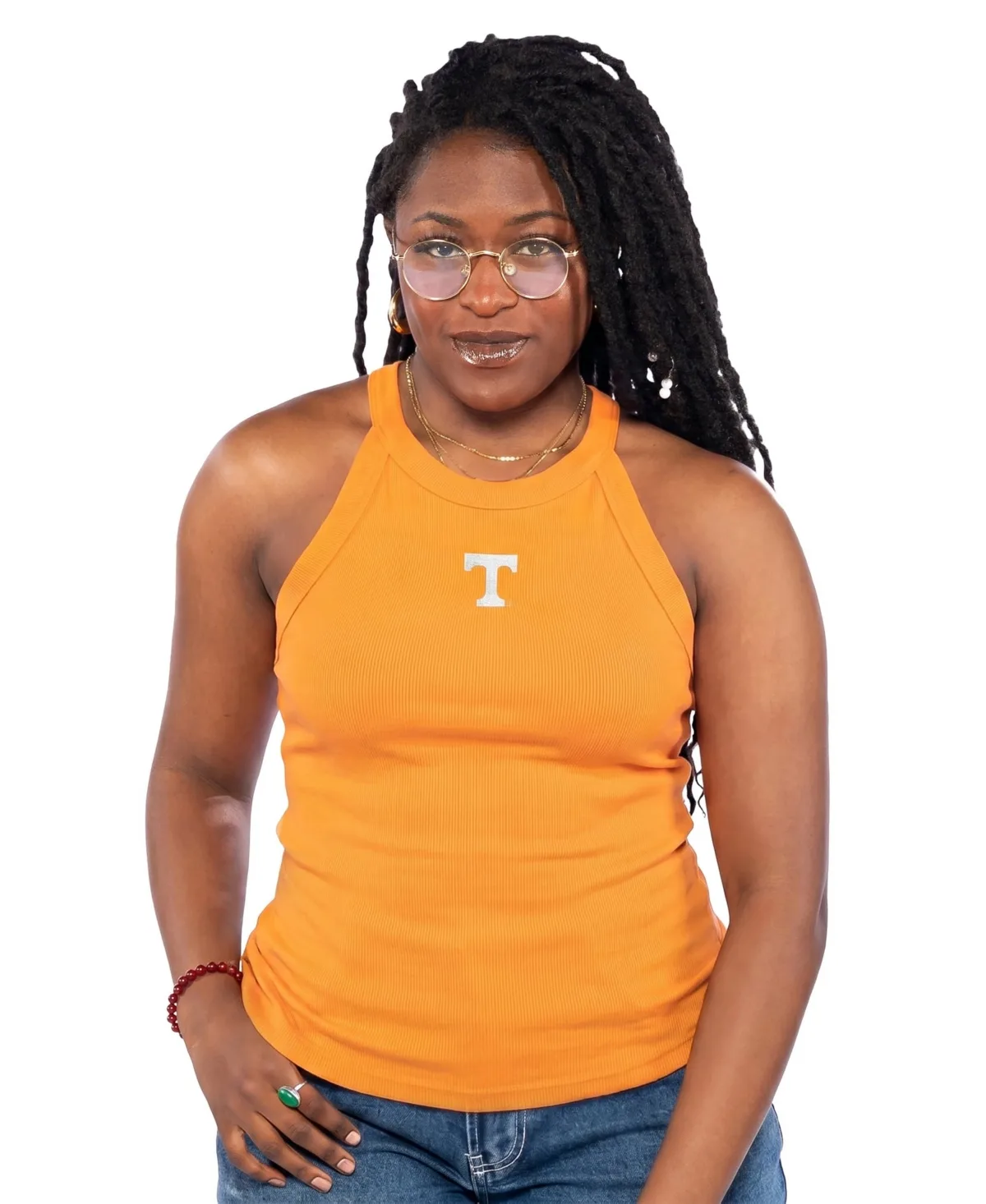 Tennessee Volunteers Tri-Blend Racerback Ribbed Tank Top by Zoozatz