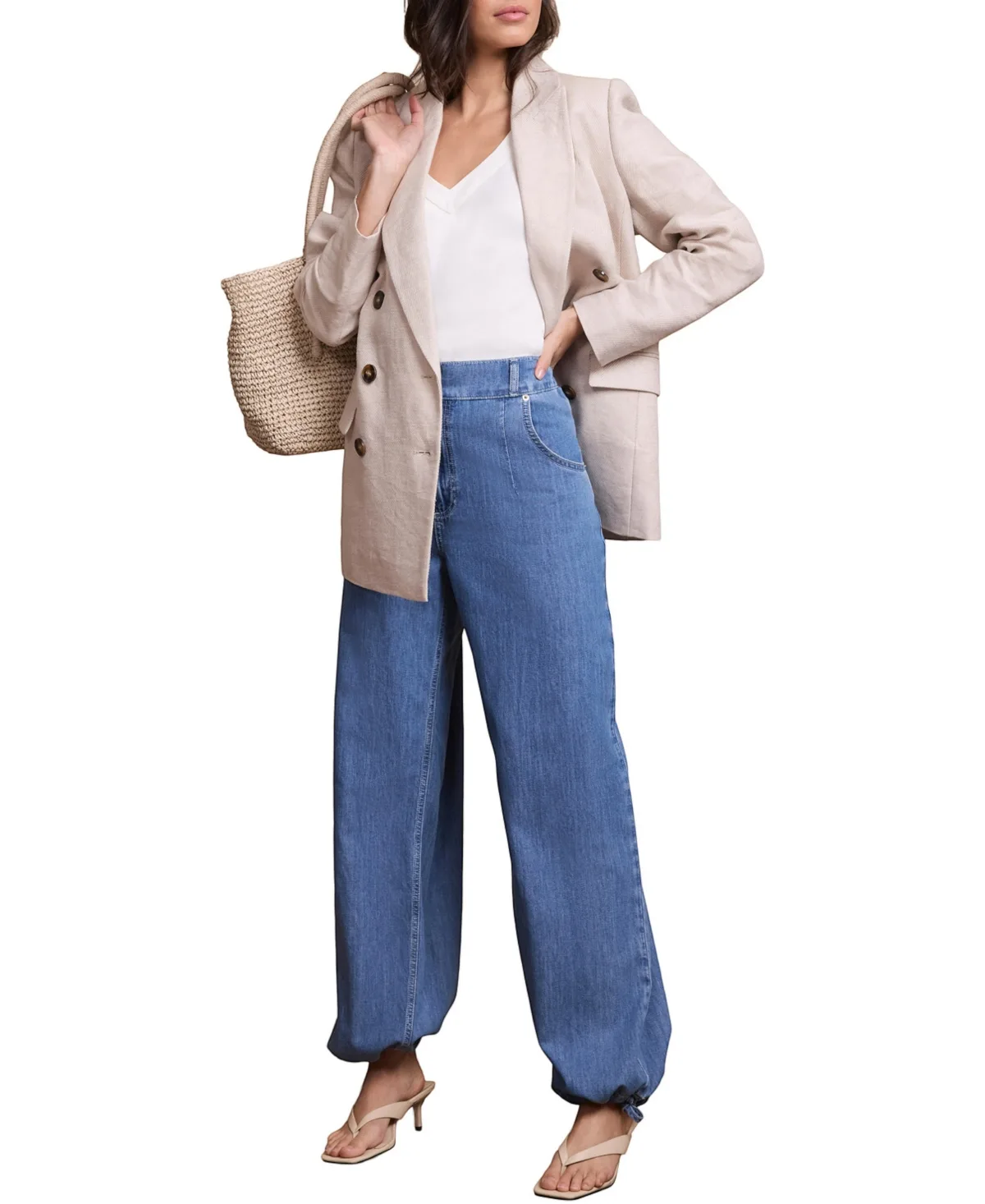 Balloon Mid-Rise Wide-Leg Relaxed-Fit Jeans by Mint Velvet