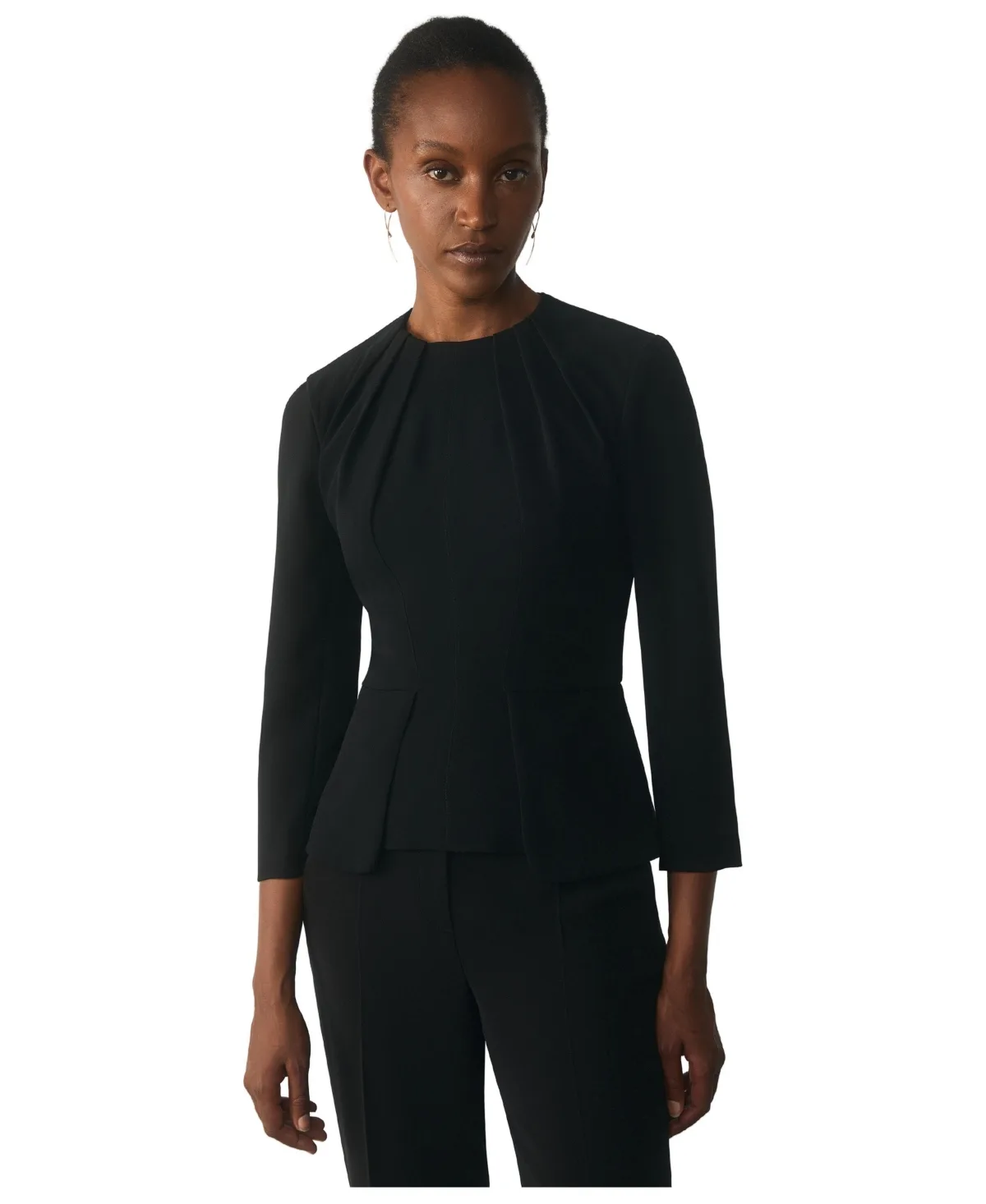 Elaria 3/4-Sleeve Peplum Top by The Fold