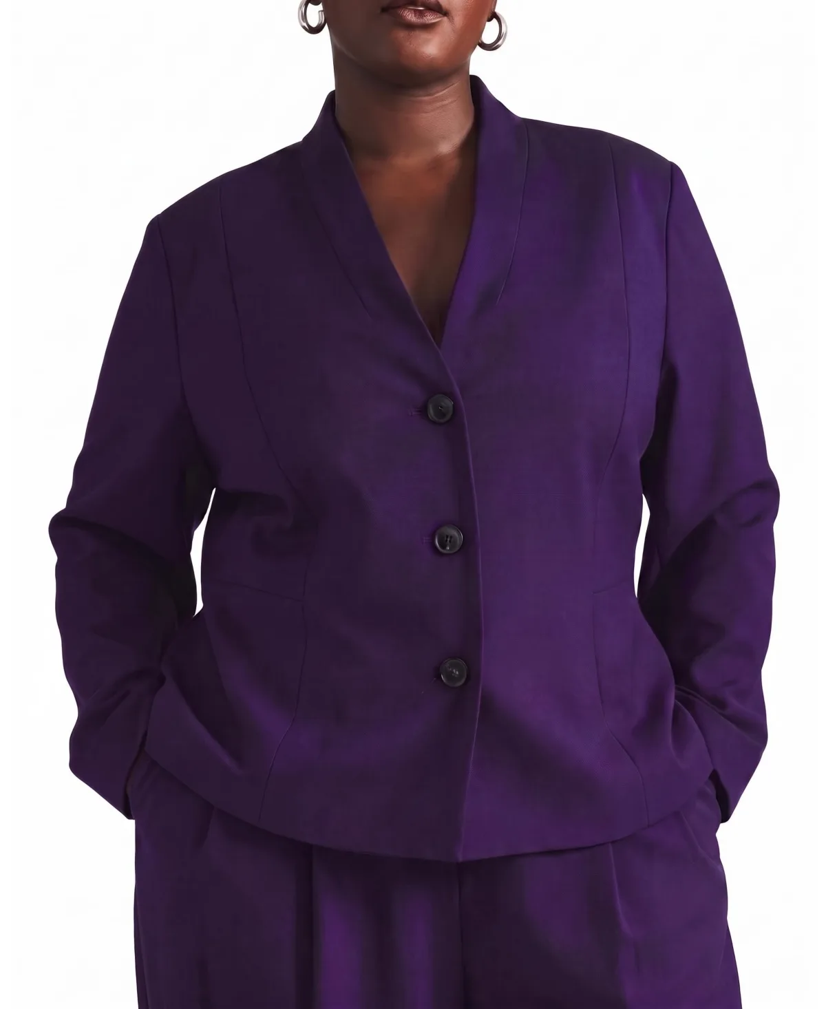 Kenton Peplum Ponte Collarless Blazer by Universal Standard