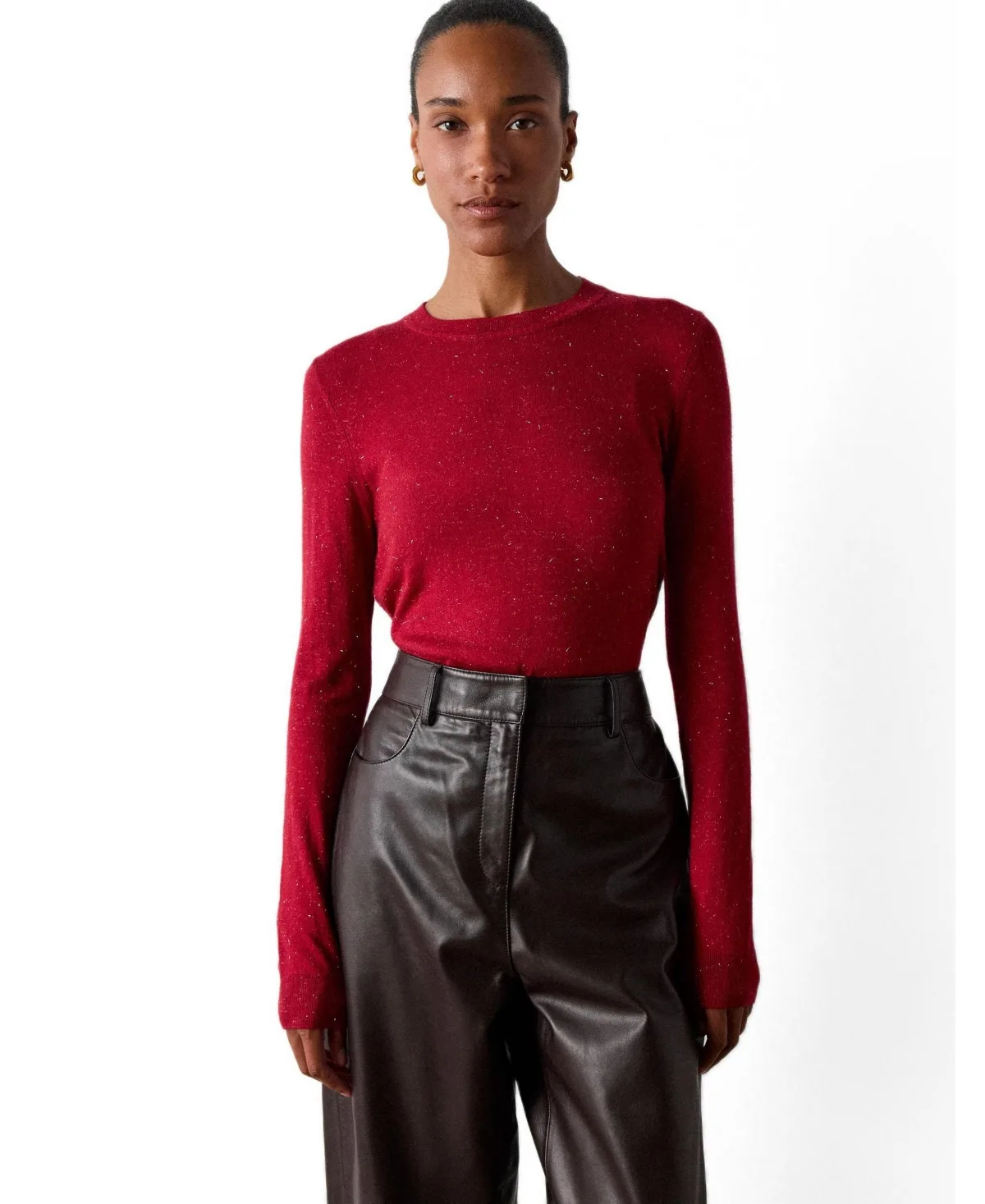 Annie Shimmering Fitted Lightweight Sweater by Whistles