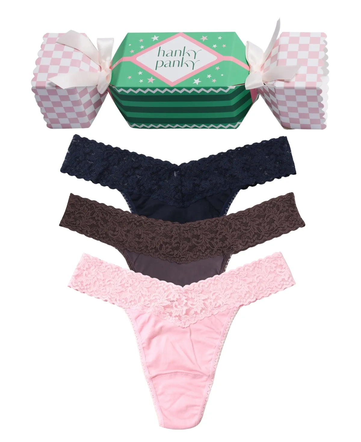 Lace Cotton-Blend Holiday Thong by Hanky Panky