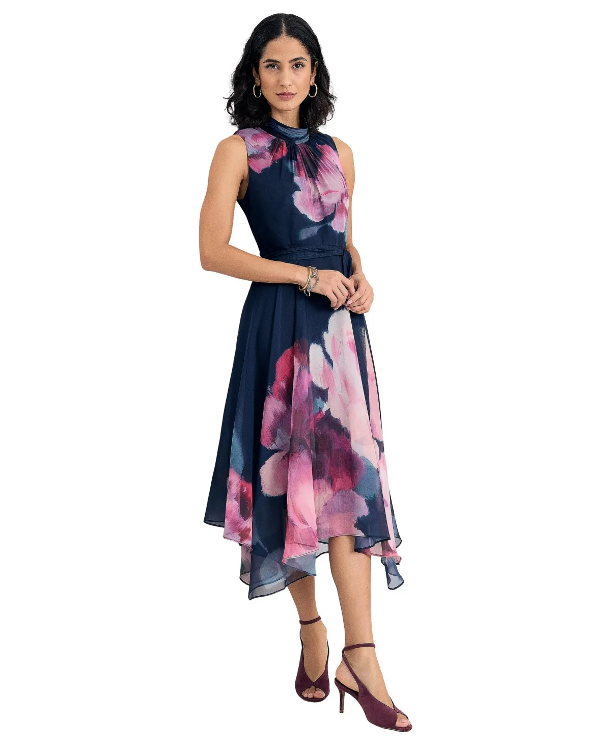 Lucinda Floral-Print Asymmetrical Midi Dress