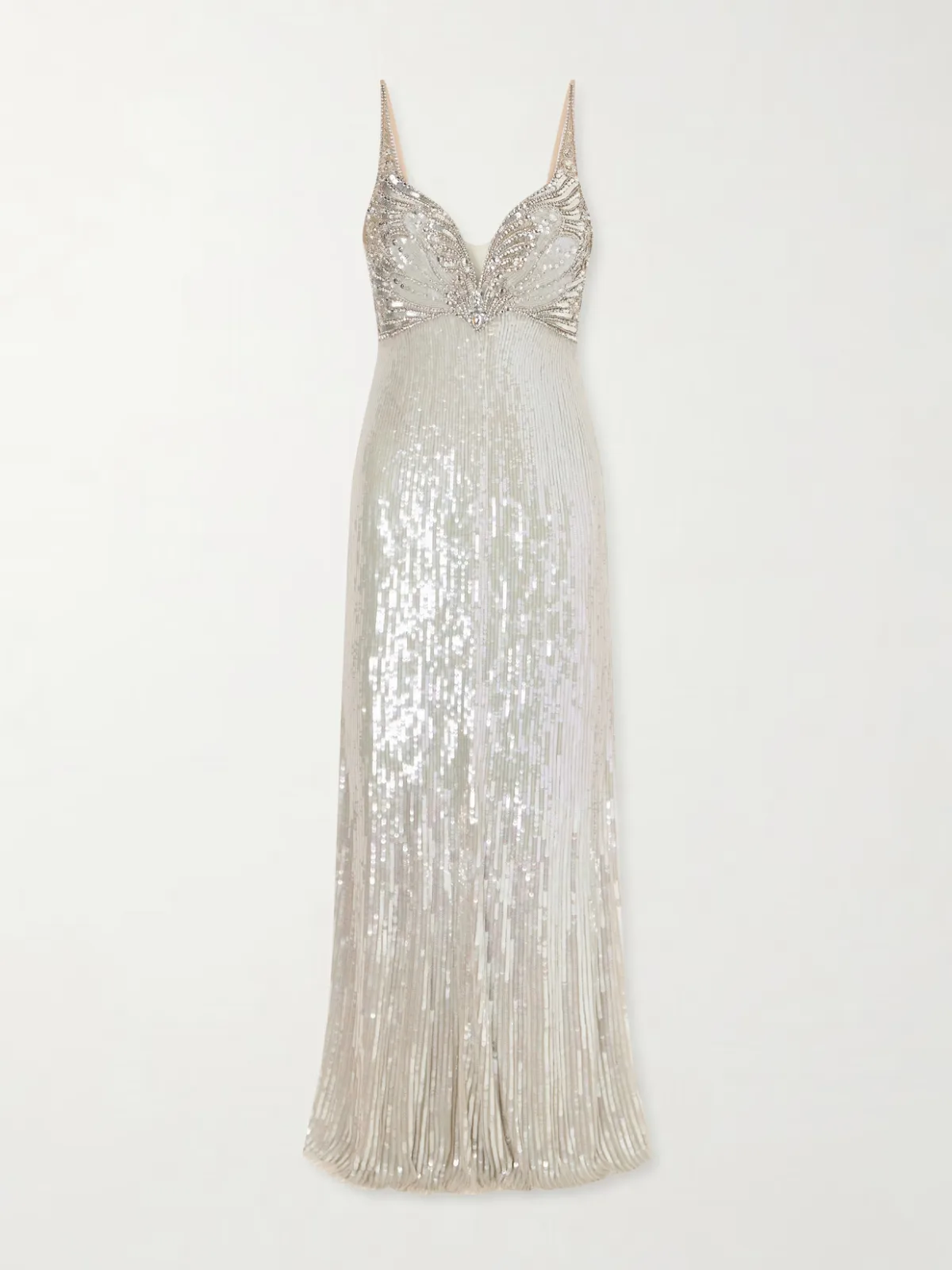 - Crystal-embellished Sequined Tulle Gown -