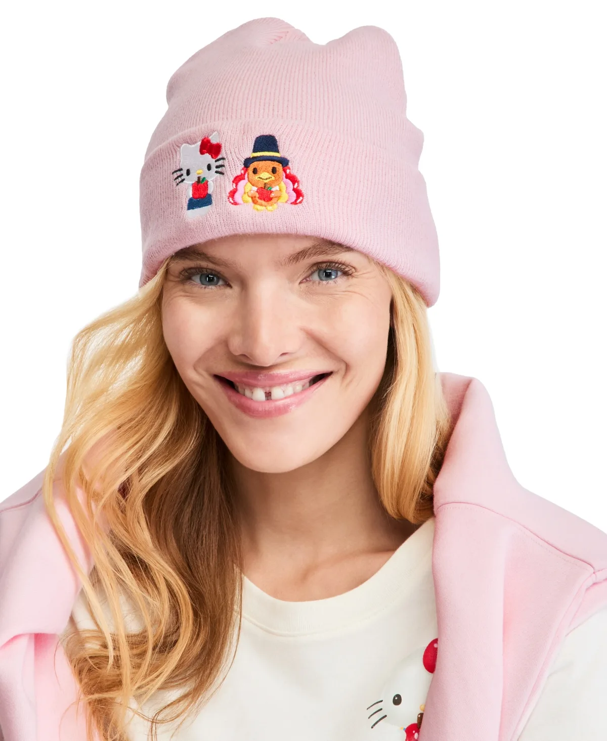 Hello Kitty and Friends Embroidered-Graphic Ribbed-Knit Cuff Beanie by Macy's