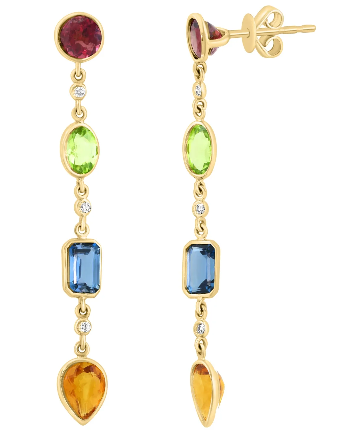 Multi Gemstone Drop & Chandelier Earrings (5-5/8 ct. t.w.) in 14k Yellow Gold